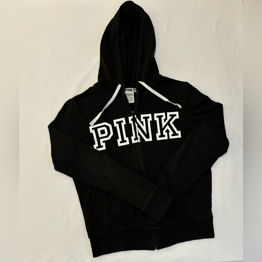 Victoria Secret Pink black zip up jacket